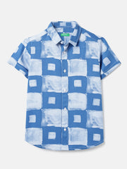 Boys Viscose Watercolor Print Casual Shirt