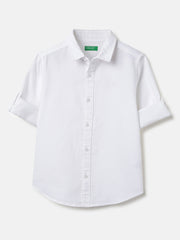 Boys White Oxford Cotton Shirt – Regular Fit