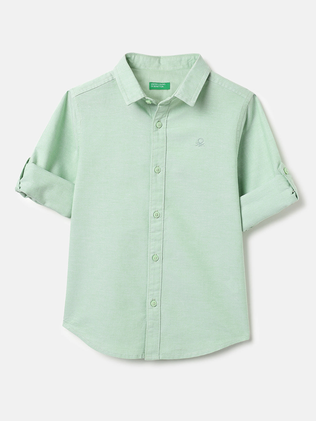Boys Green Oxford Cotton Shirt – Regular Fit