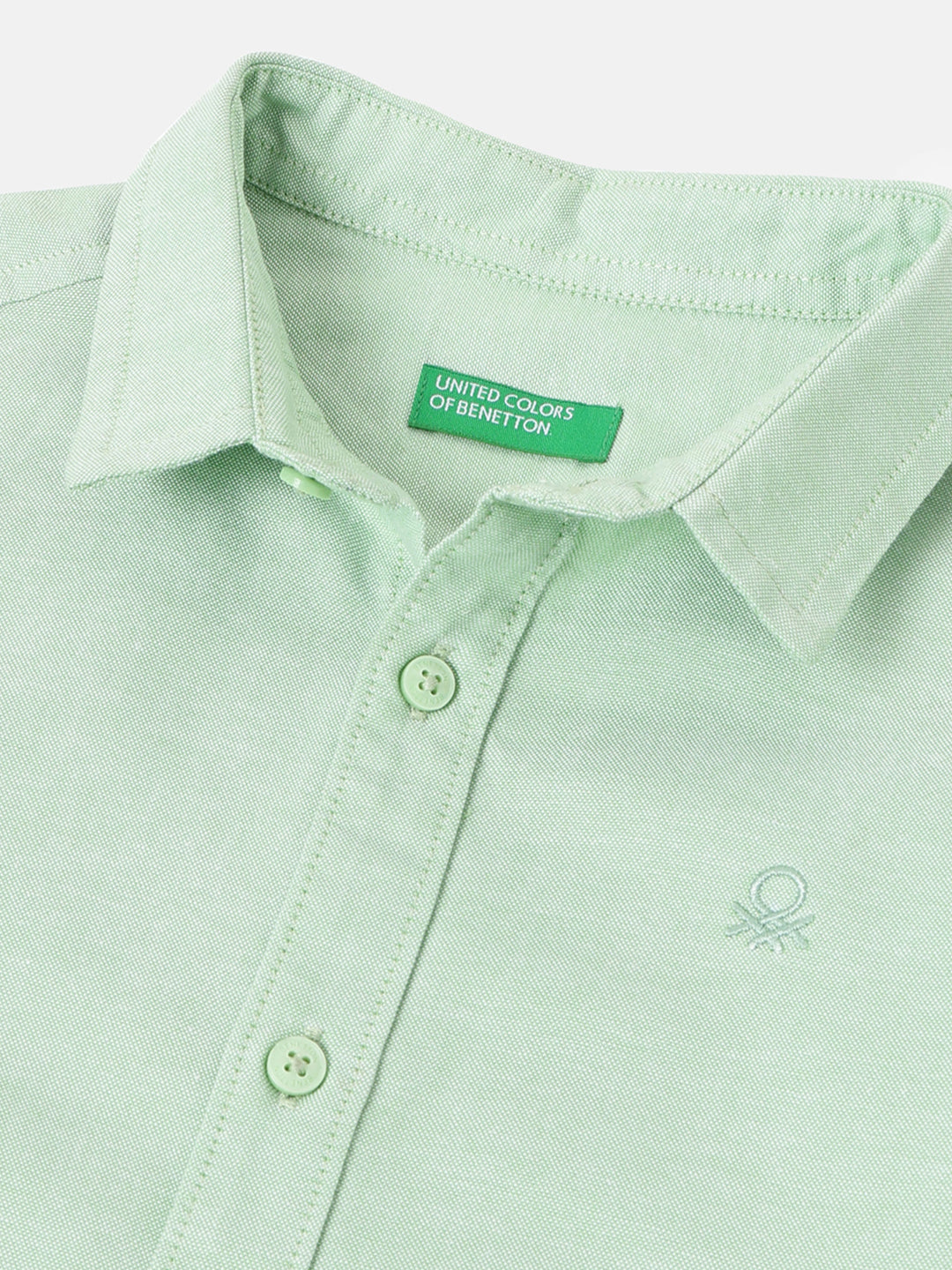 Boys Green Oxford Cotton Shirt – Regular Fit