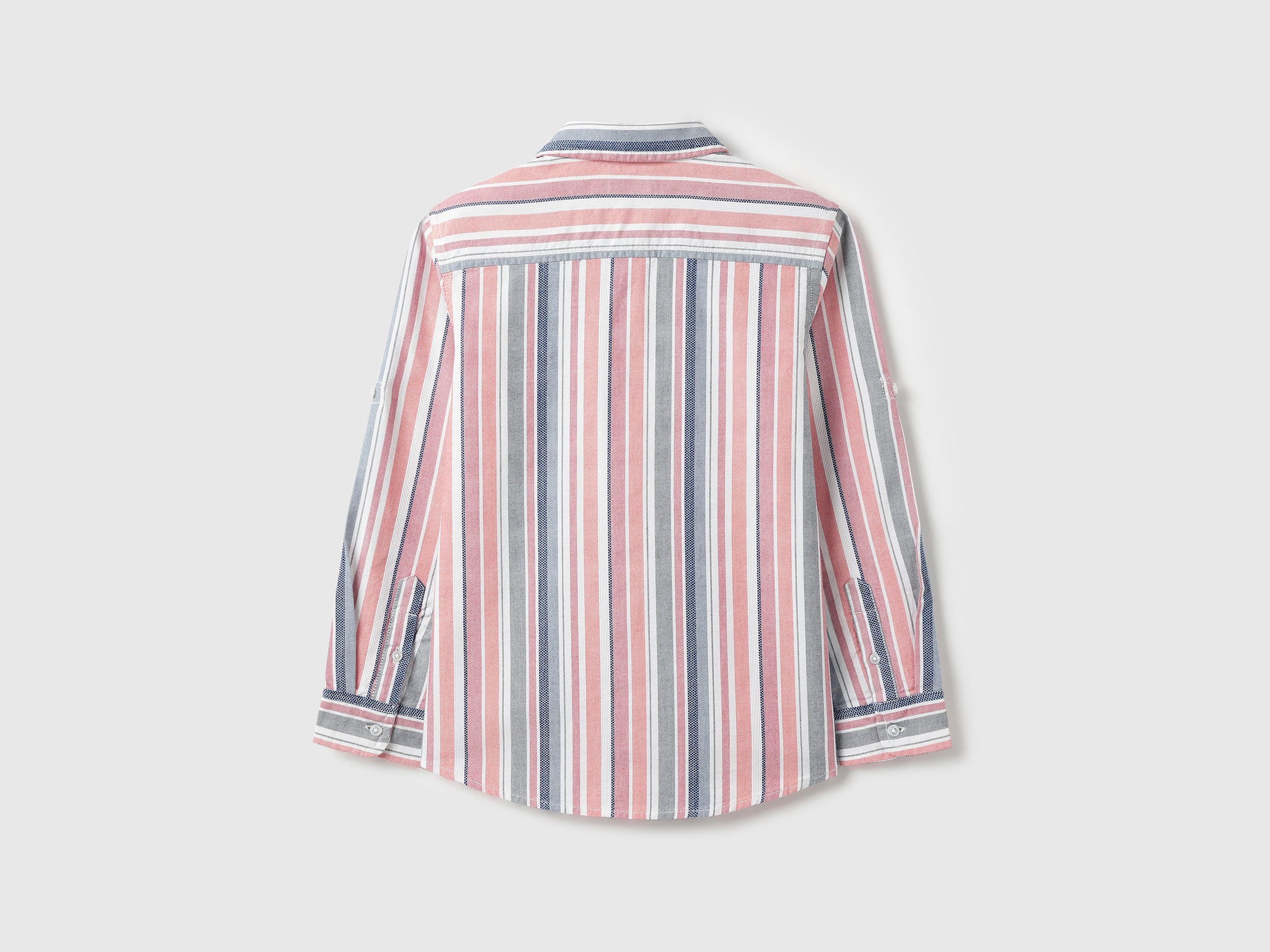 Boys Cotton Dual-Tone Stripe Long Sleeve Shirt