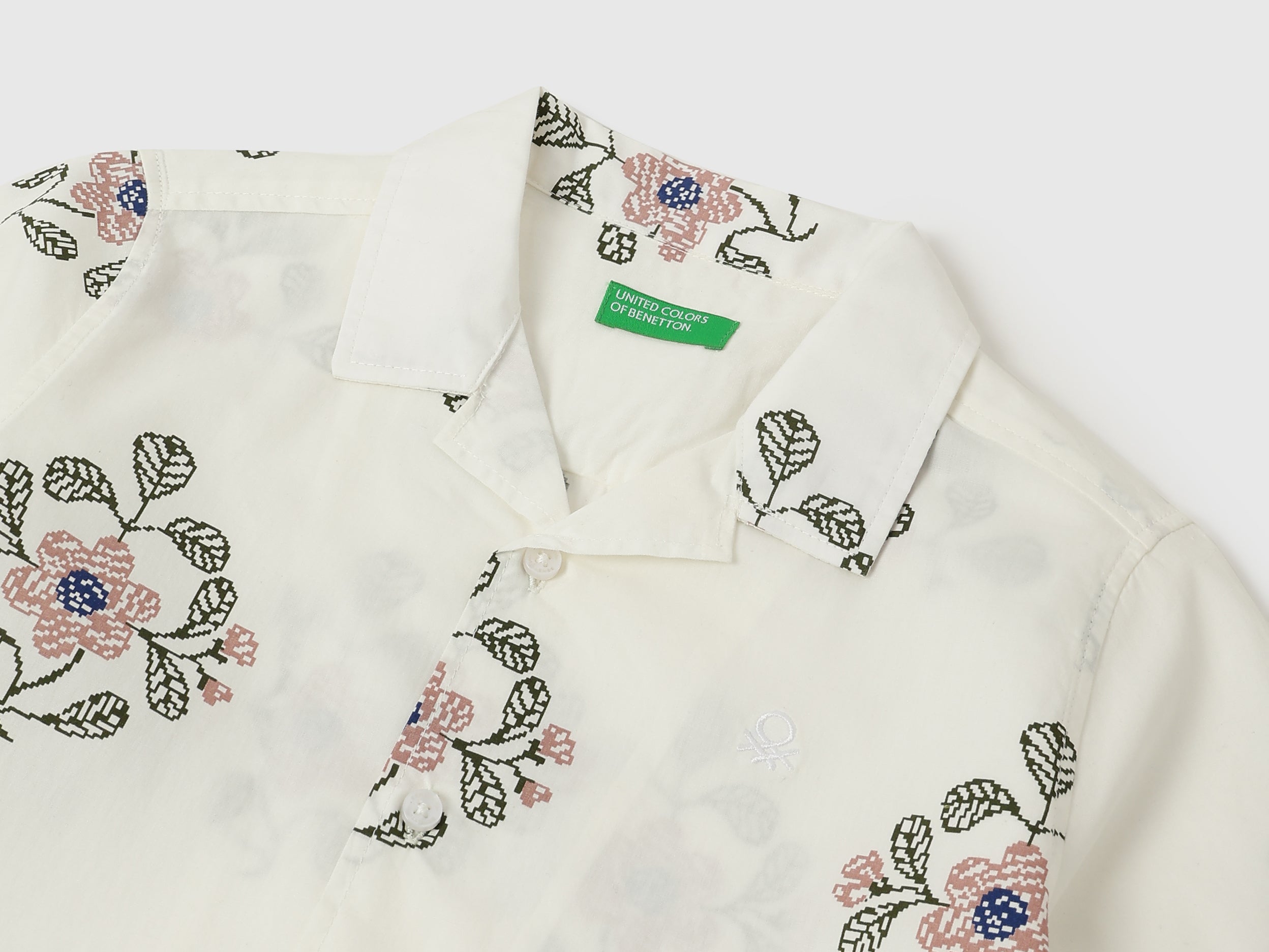 Boys Cotton Modal Embroidered Resort Collar Shirt
