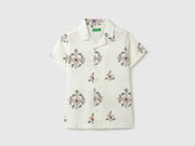 Boys Cotton Modal Embroidered Resort Collar Shirt