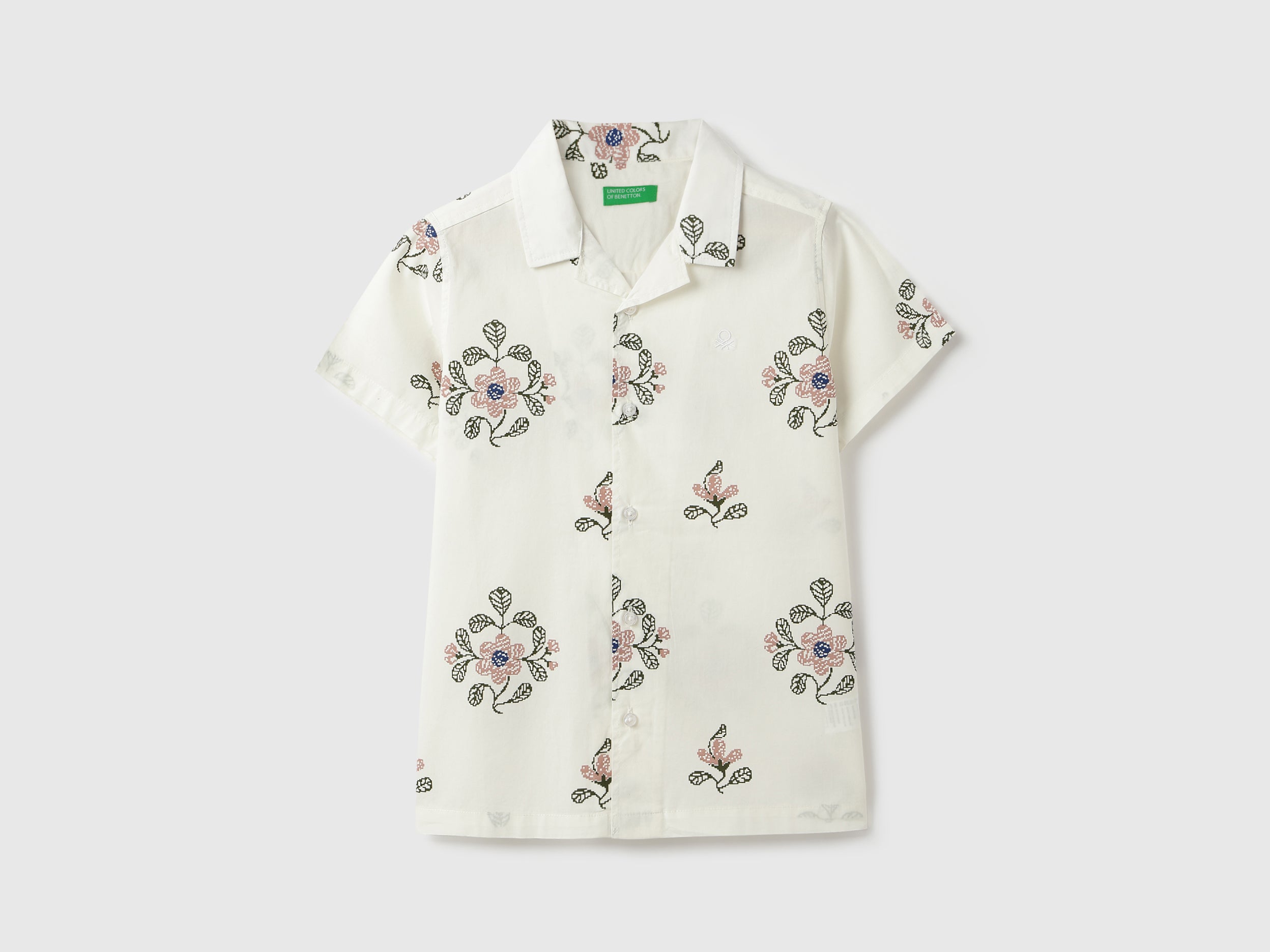 Boys Cotton Modal Embroidered Resort Collar Shirt