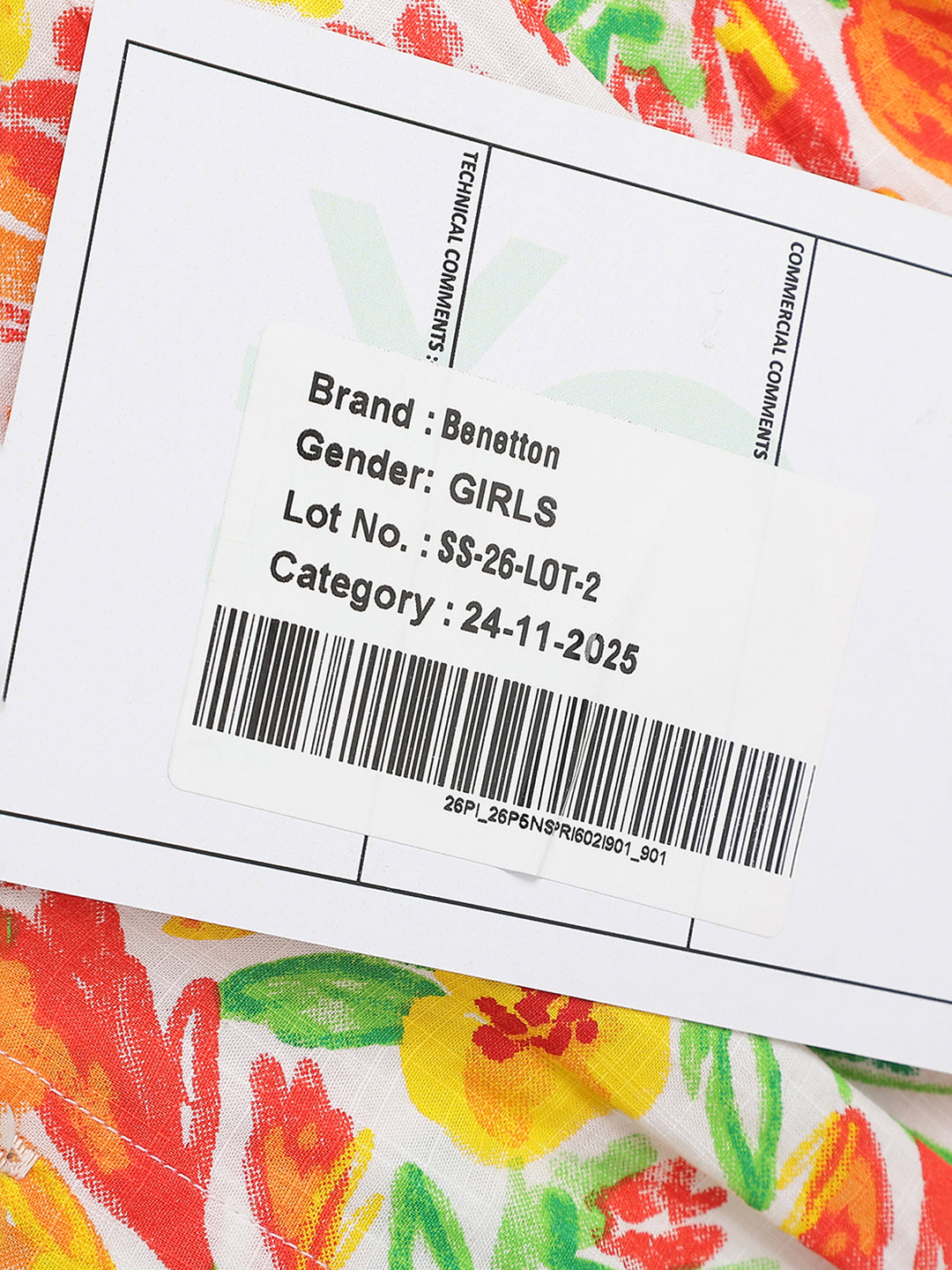 Girls Multi Tulip Floral Cotton Slub Shirt