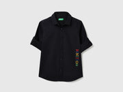Boys Pure Cotton Solid Casual Shirt with Full Sleeves