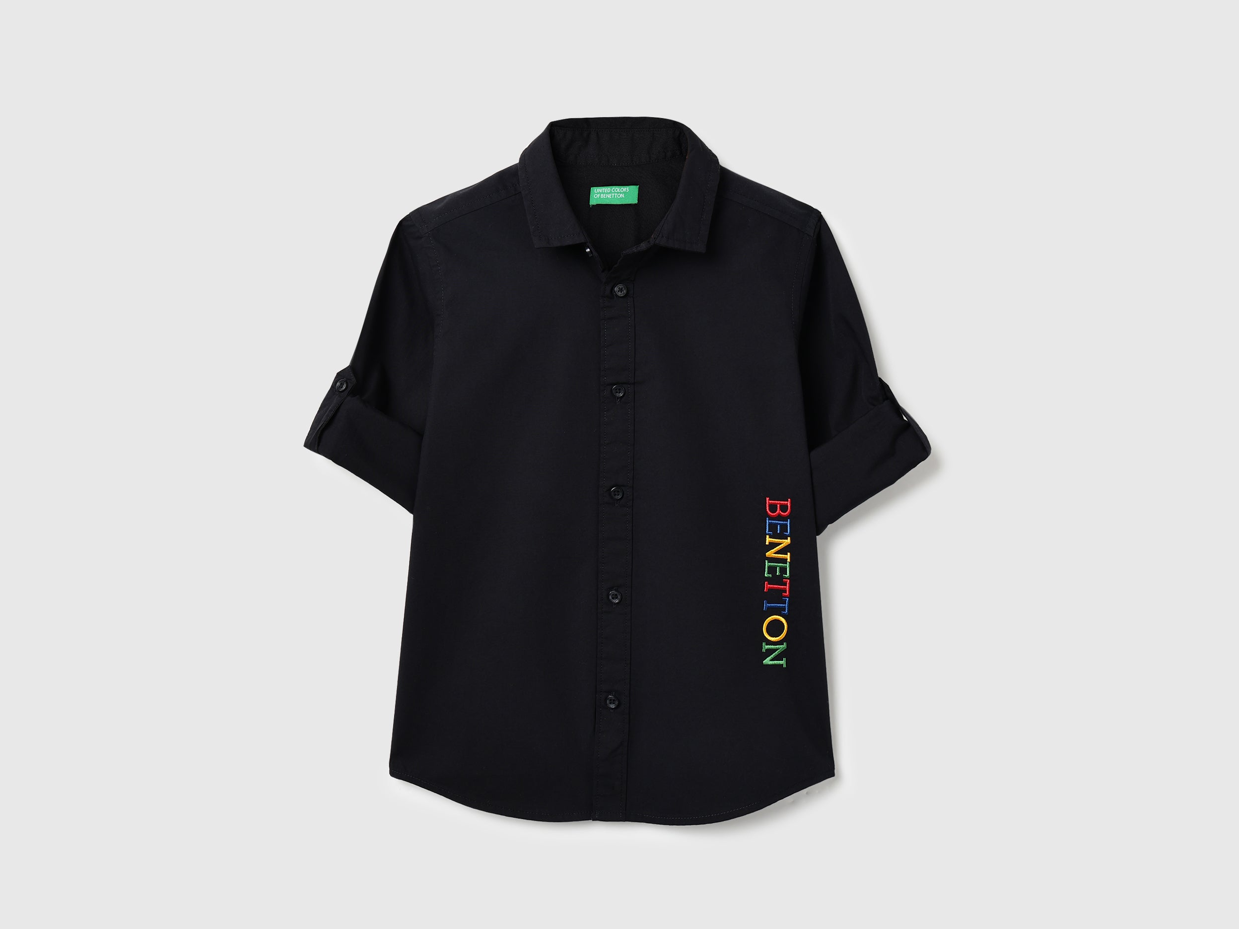 Boys Pure Cotton Solid Casual Shirt with Full Sleeves