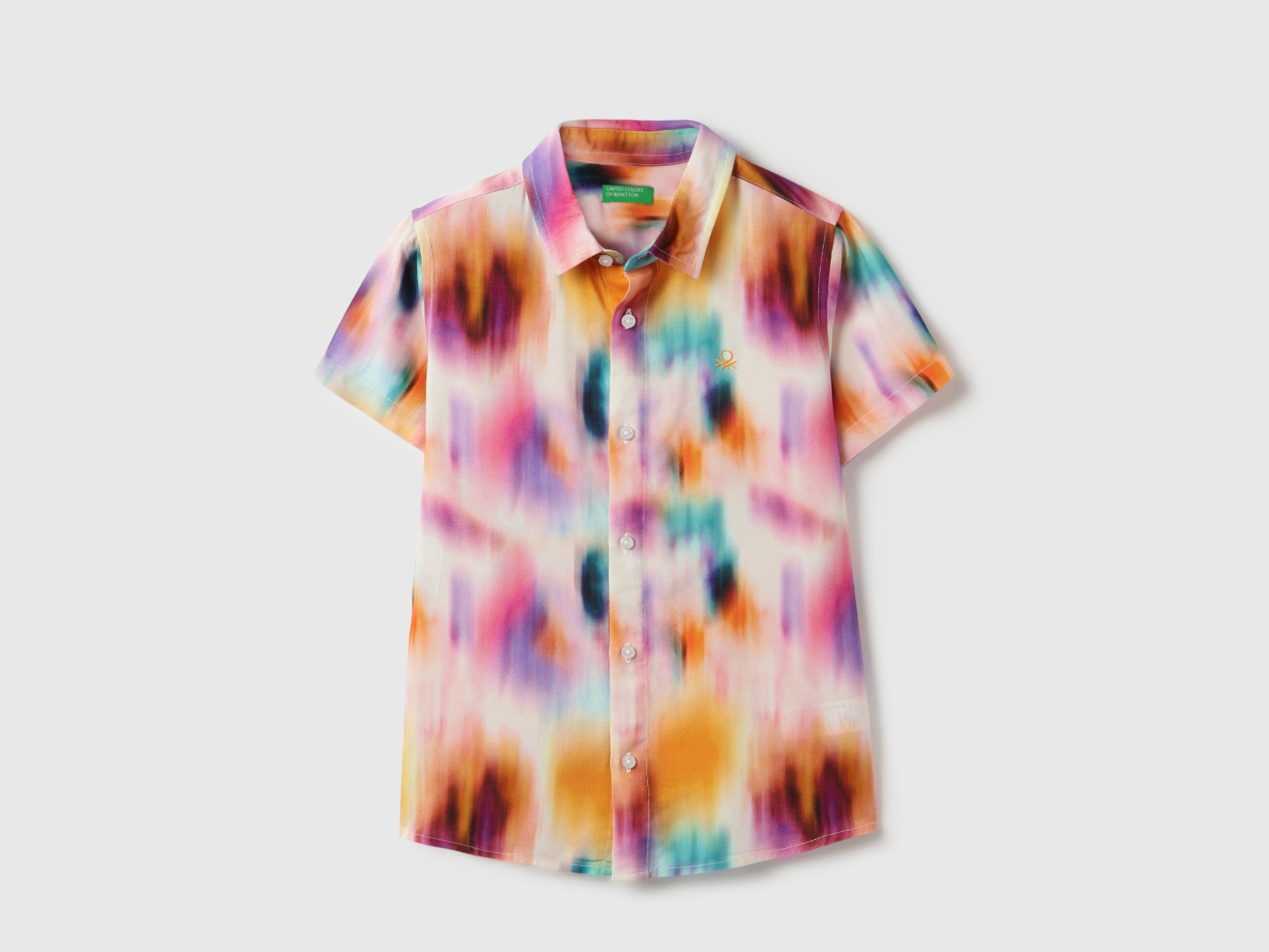 Boys Cotton Tie-Dye Regular Collar Shirt