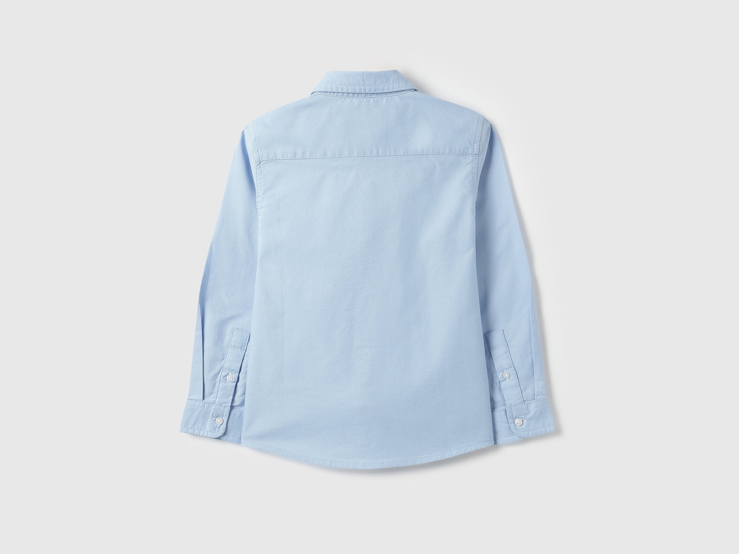 Boys Blue Color Block Oxford Cotton Regular Fit Shirt