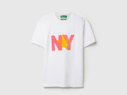 Boys White Cotton Relaxed Fit Back Print T-Shirt