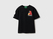 Boys Black Solid Cotton Relaxed Fit Round Neck T-Shirt