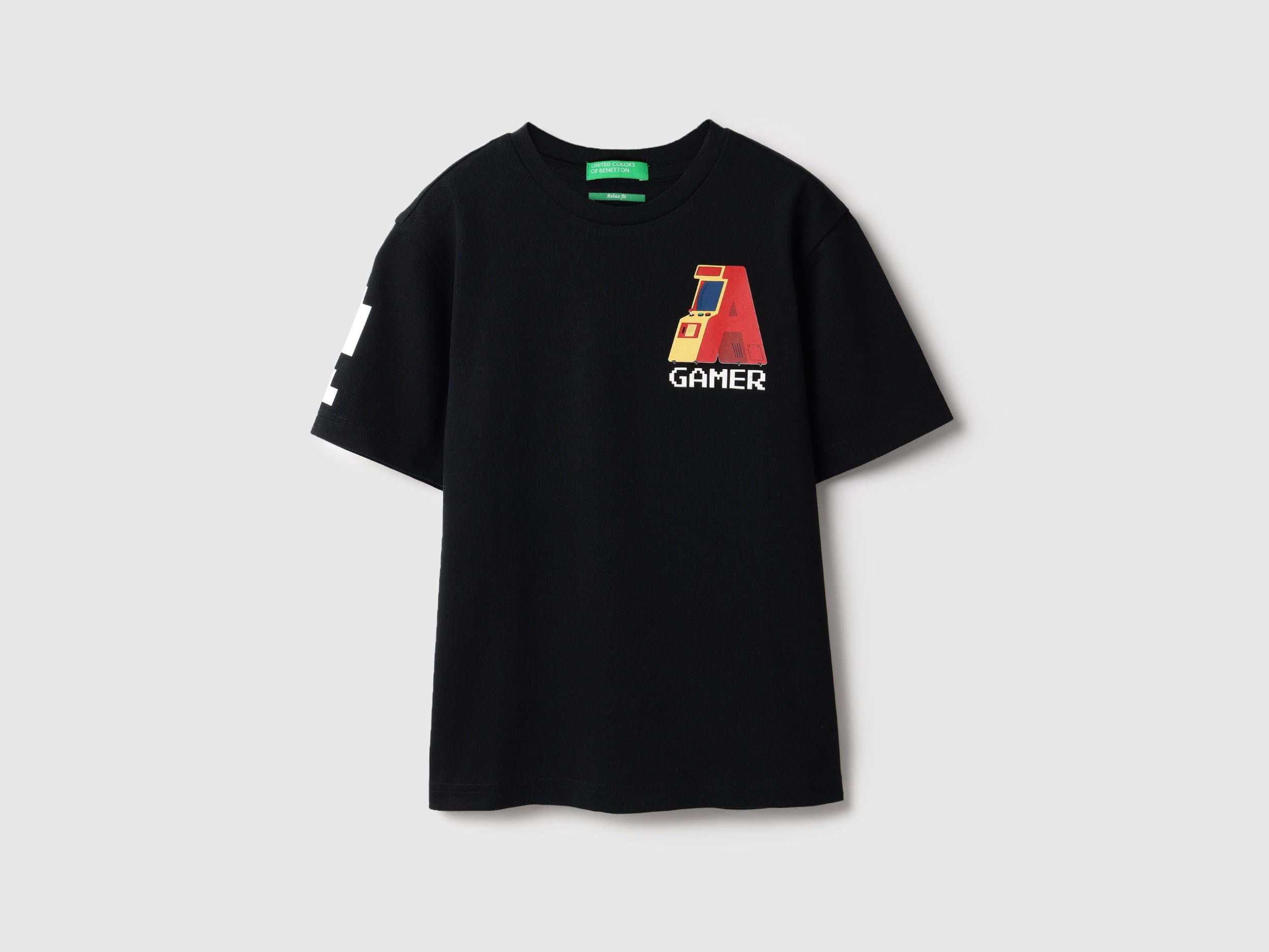 Boys Black Solid Cotton Relaxed Fit Round Neck T-Shirt