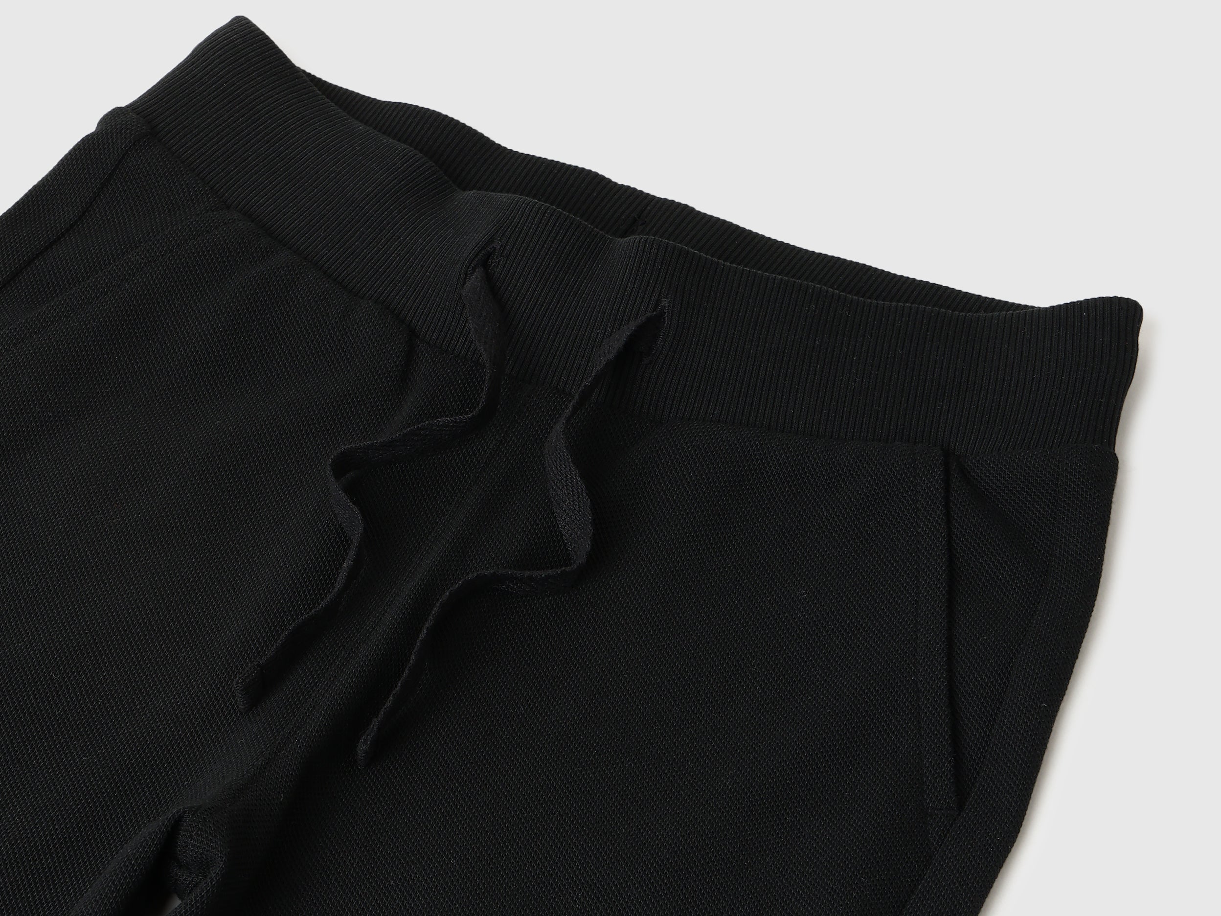 Boys Black Cotton Cargo Trackpants with Back Print