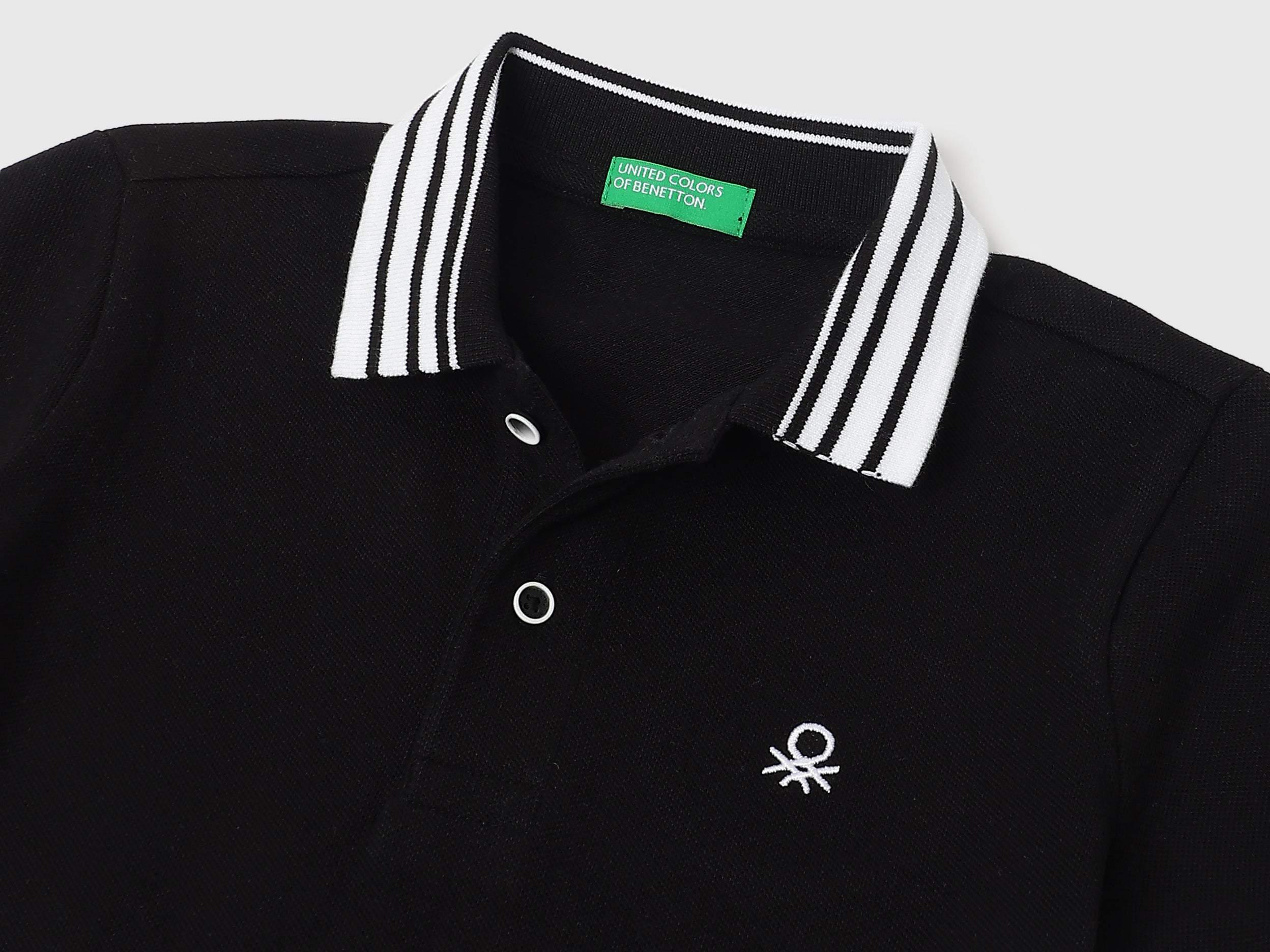 Boys Black Solid Cotton Regular Fit Short Sleeve Core Polo Shirt