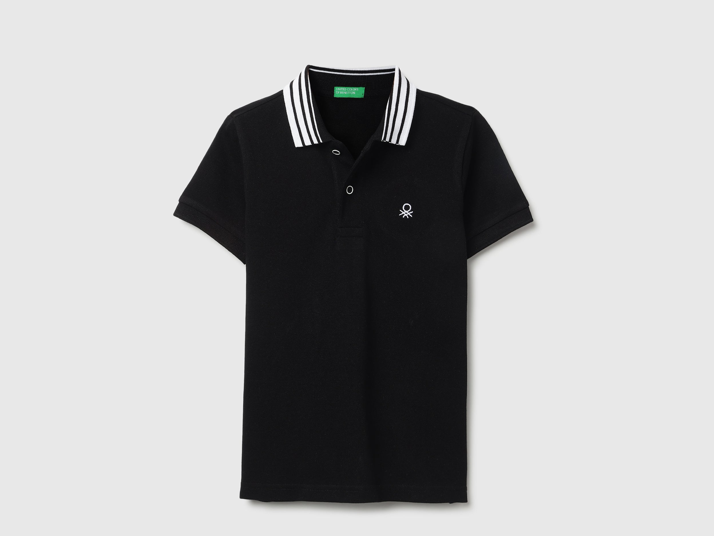 Boys Black Solid Cotton Regular Fit Short Sleeve Core Polo Shirt