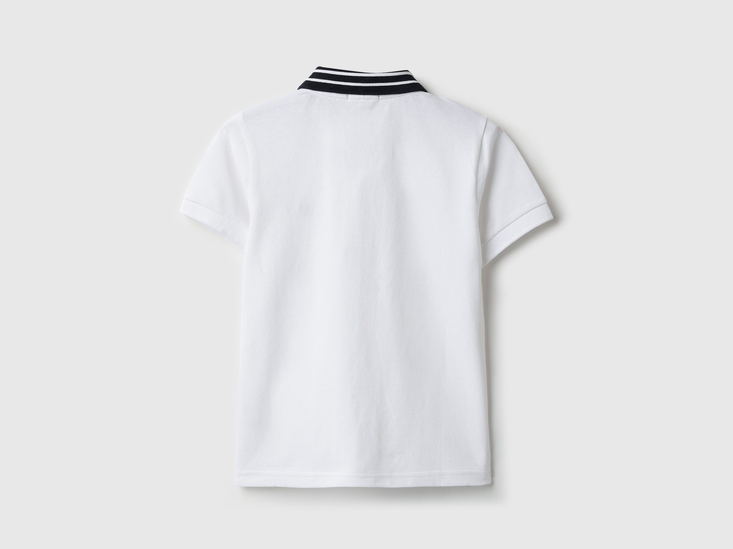 Boys White Solid Cotton Regular Fit Core Polo Shirt