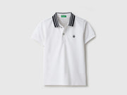 Boys White Solid Cotton Regular Fit Core Polo Shirt