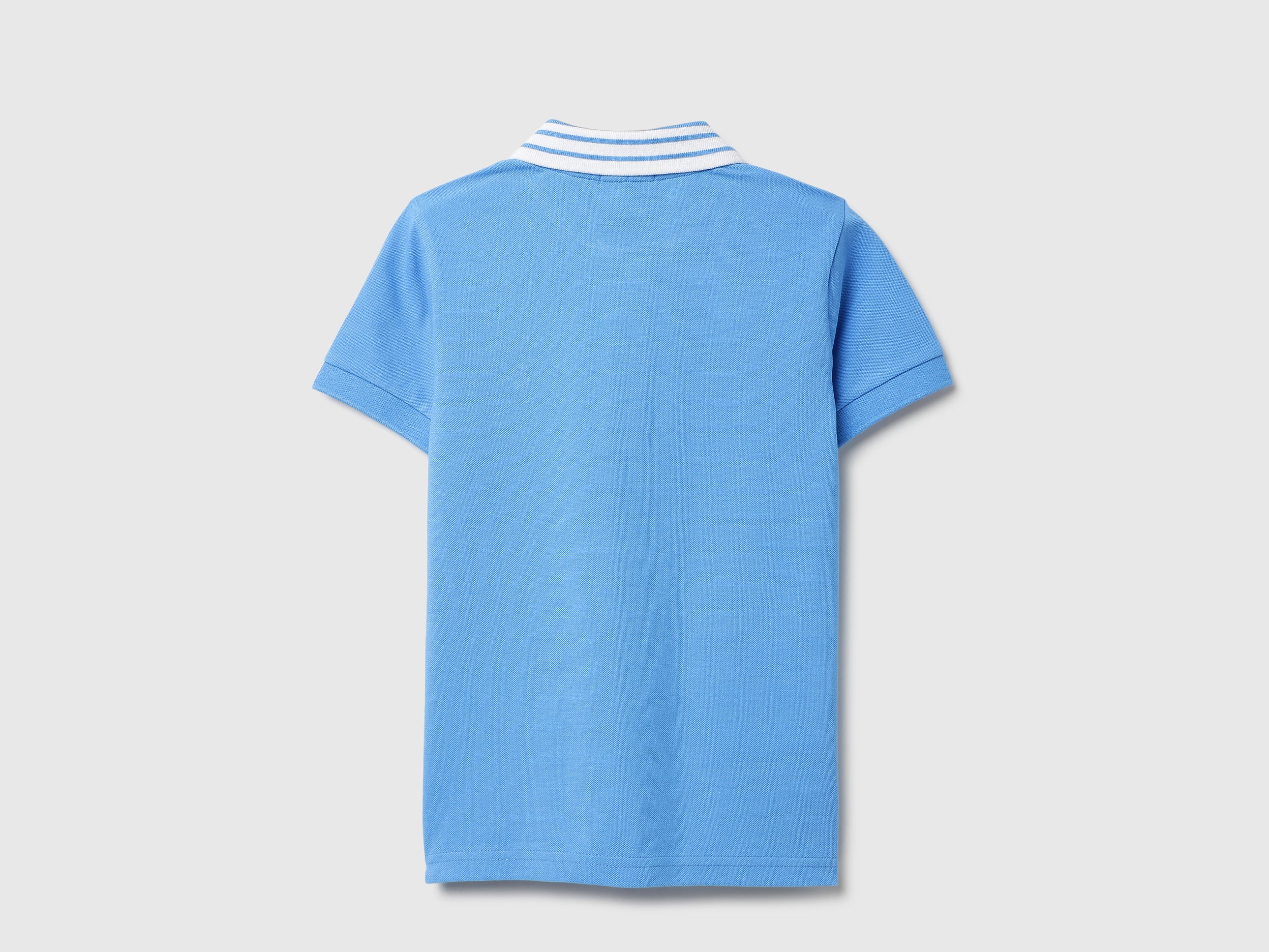 Boys Fresh Blue Cotton Solid Polo Shirt