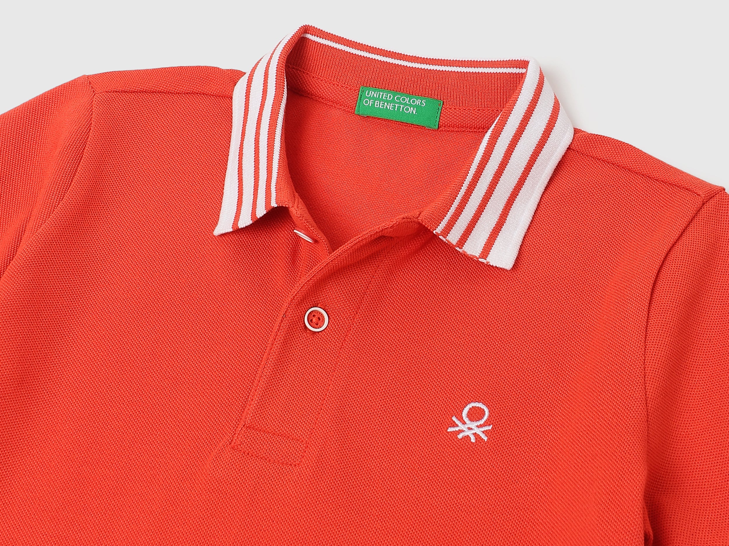 Boys Brick Red Cotton Solid Polo Shirt