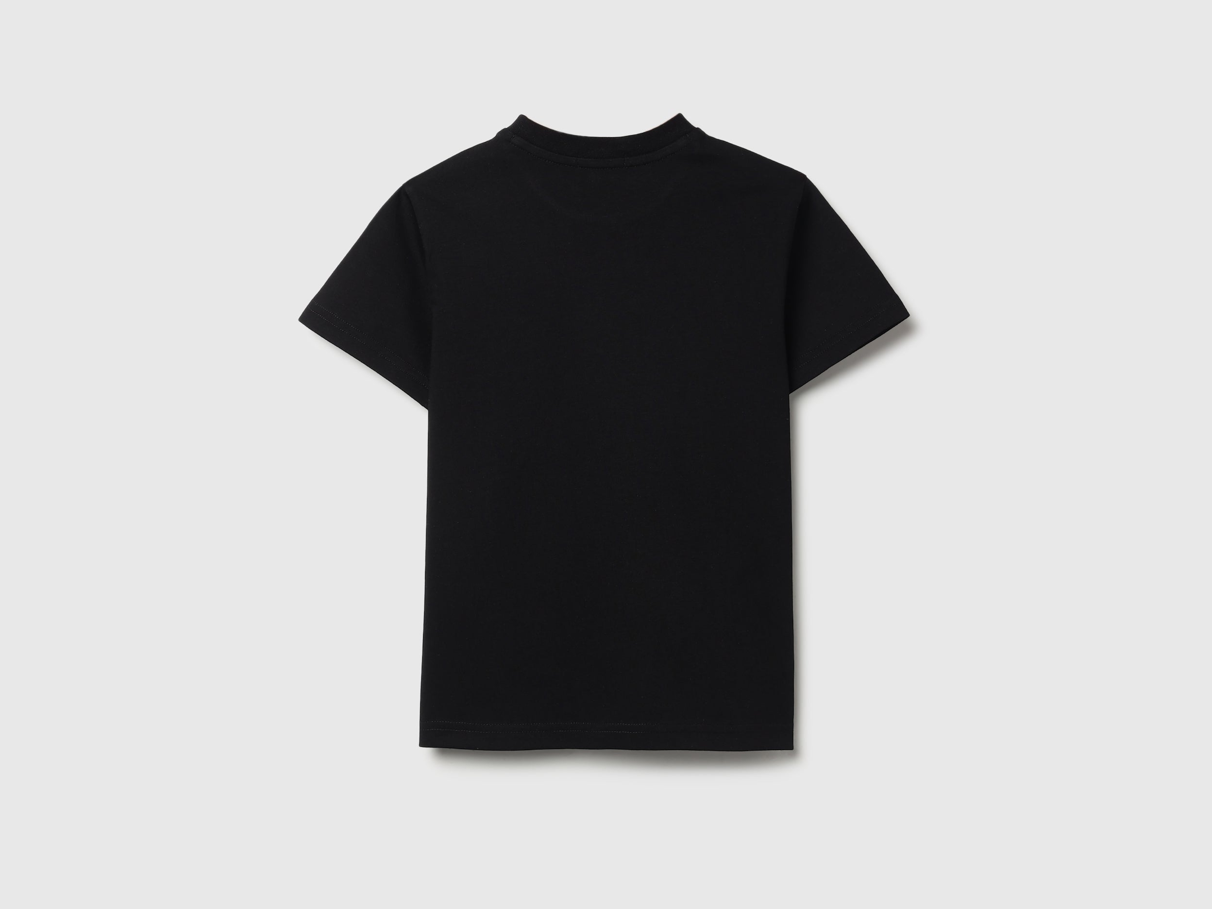 Girls Black Cotton Graphic Tee – Regular Fit