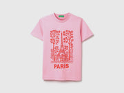 Girls Rose Pink Cotton Tee with Graphic Print