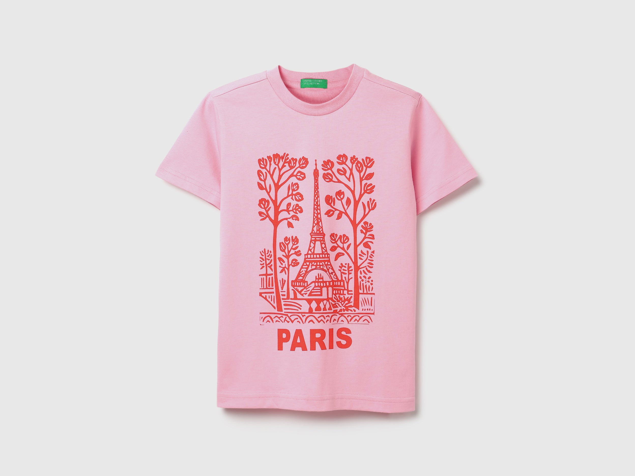 Girls Rose Pink Cotton Tee with Graphic Print