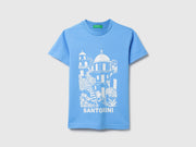 Girls Fresh Blue Cotton Graphic Tee – Regular Fit
