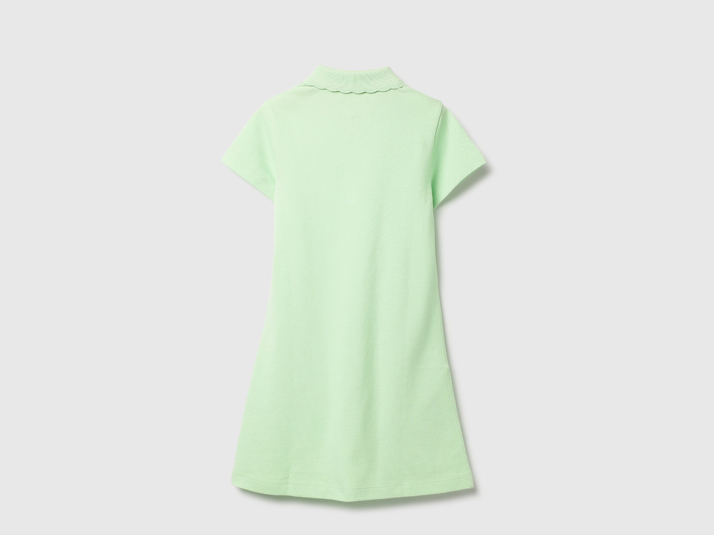 Girls Cotton Pique Scallop Collar Polo Dress