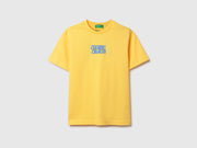 Boys Sun Yellow Cotton Relaxed Fit Game Over Back Print T-Shirt
