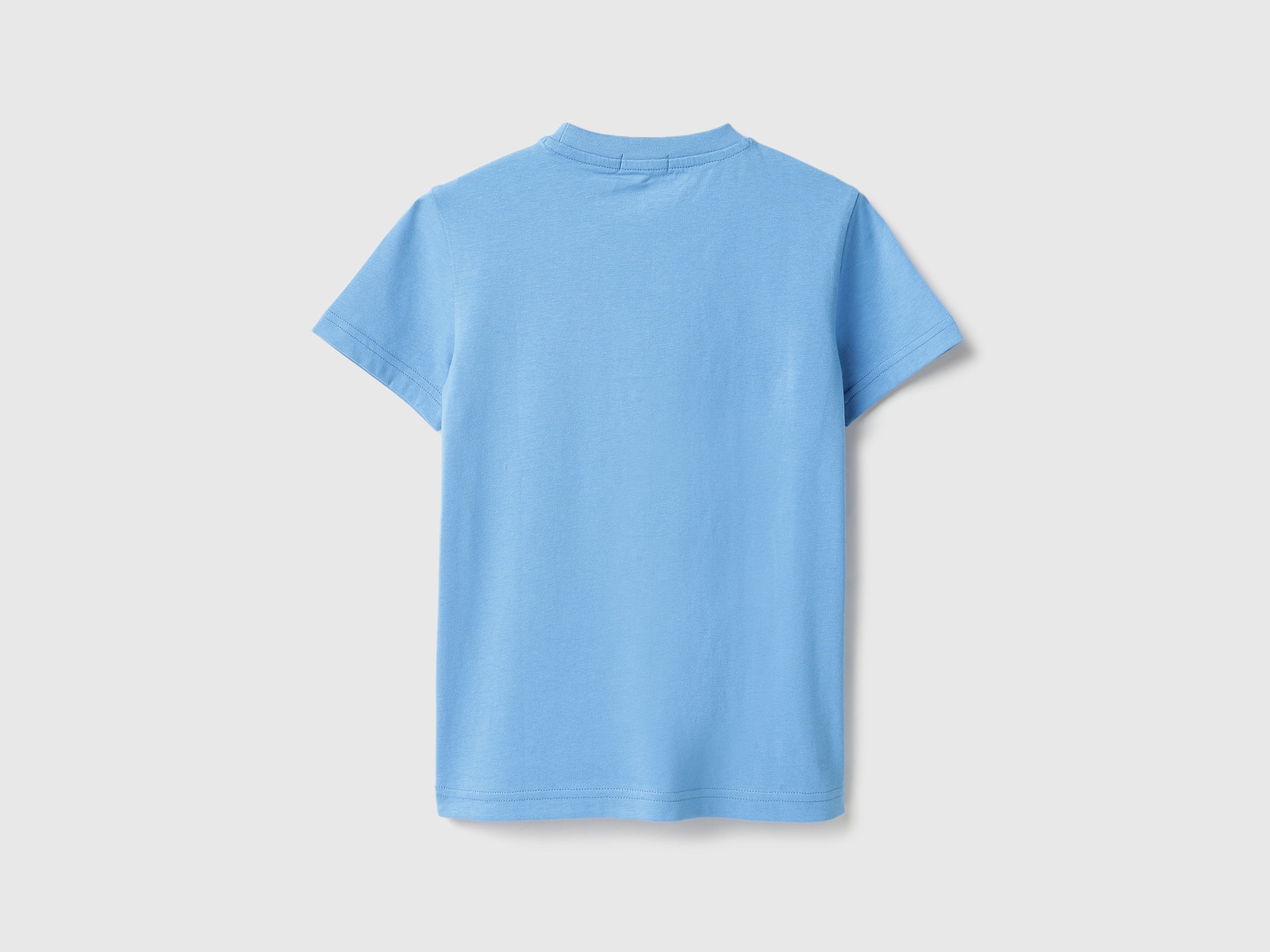 Boys Fresh Blue Cotton Regular Fit Arcade Front Print T-Shirt