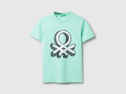 Boys Light Mint Cotton Regular Fit Short Sleeve Round Neck T-Shirt
