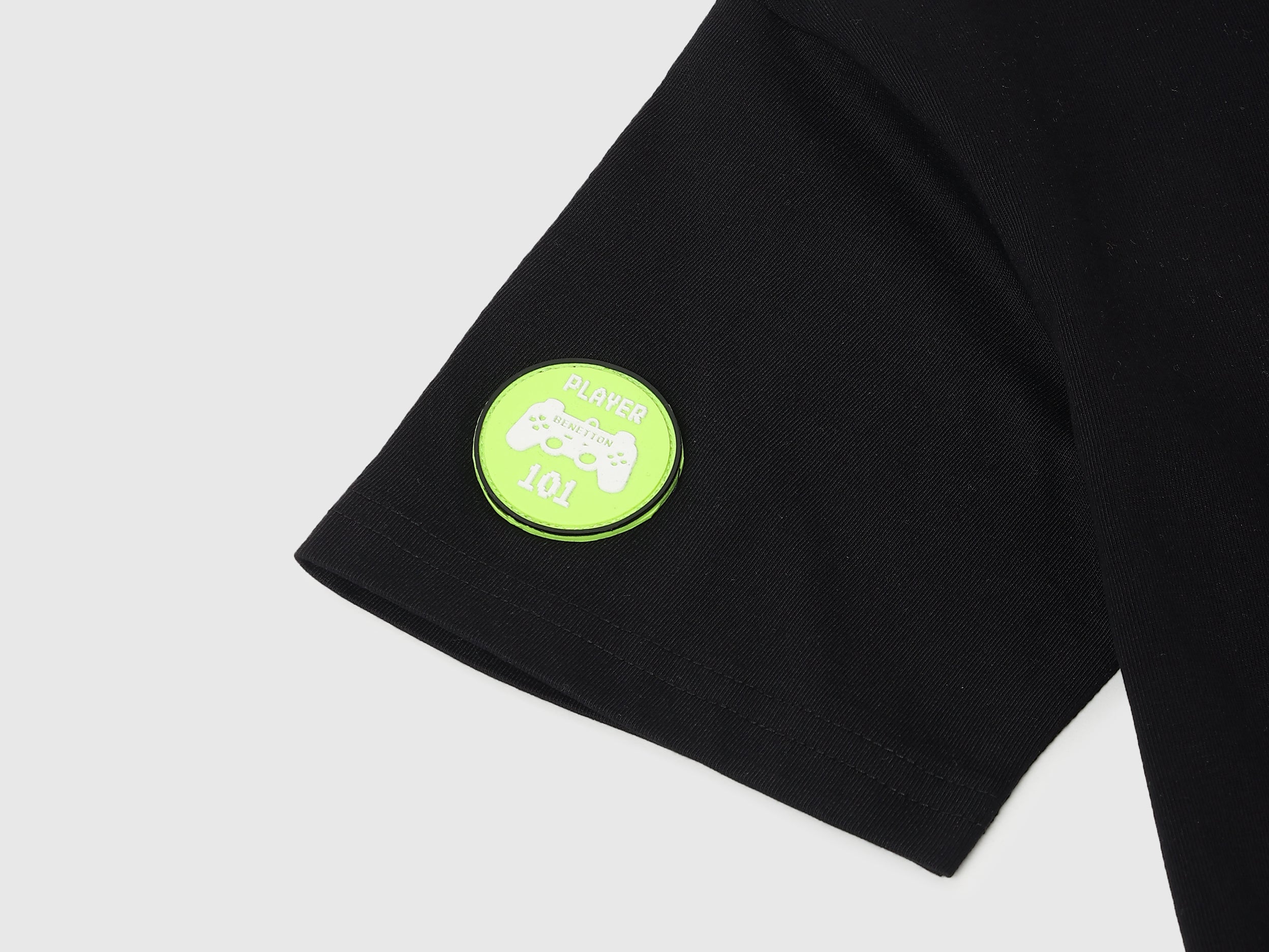 Boys Black Back Print Relaxed Cotton T-Shirt