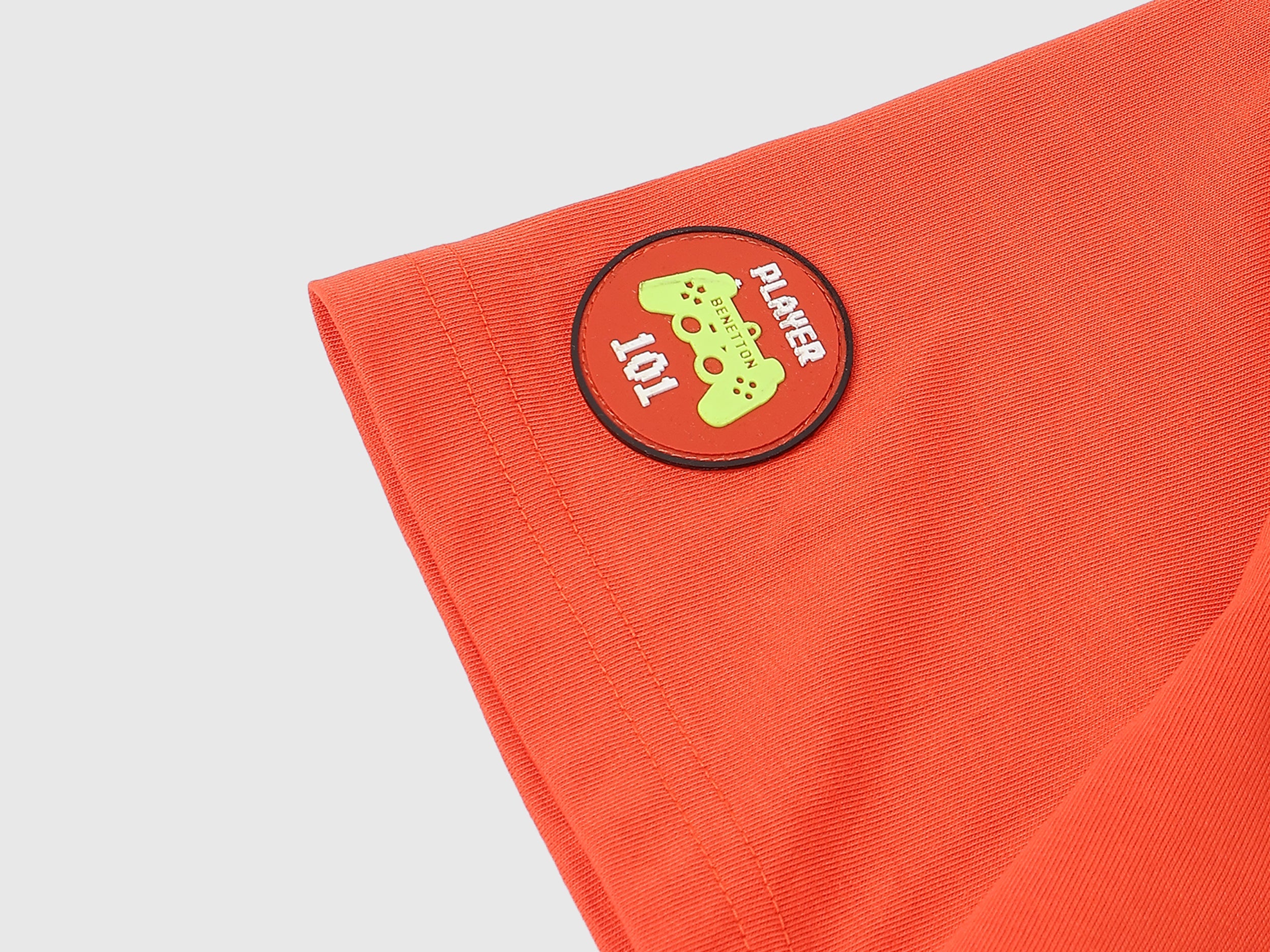 Boys Orange Back Print Relaxed Fit Cotton Tee