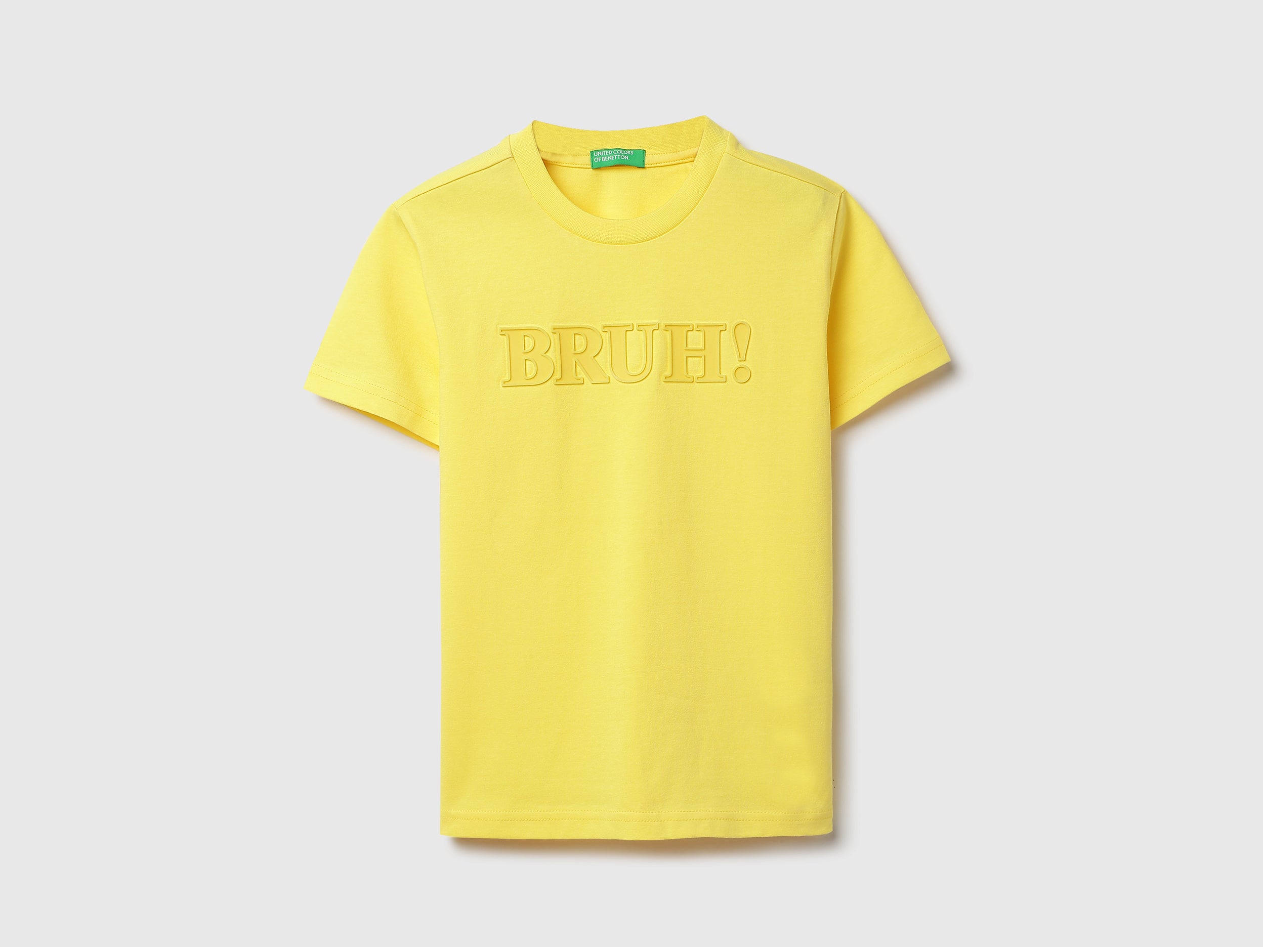 Boys Light Yellow Cotton Graphic T Shirt