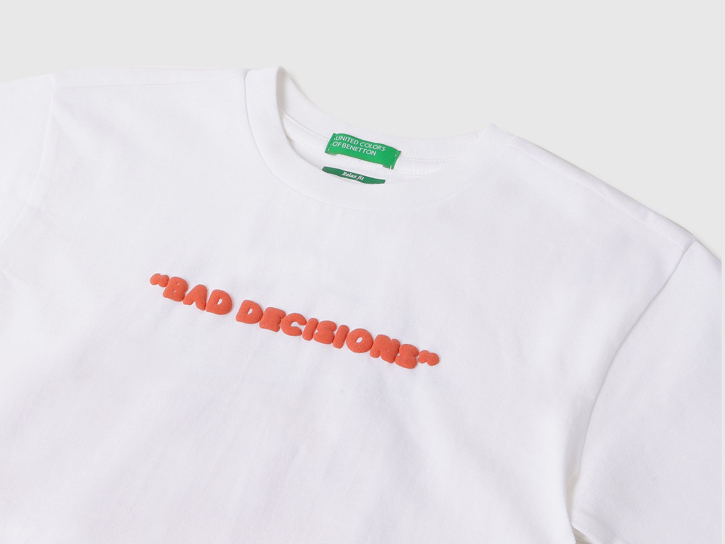 Boys White Back Graphic Relaxed Cotton Tee