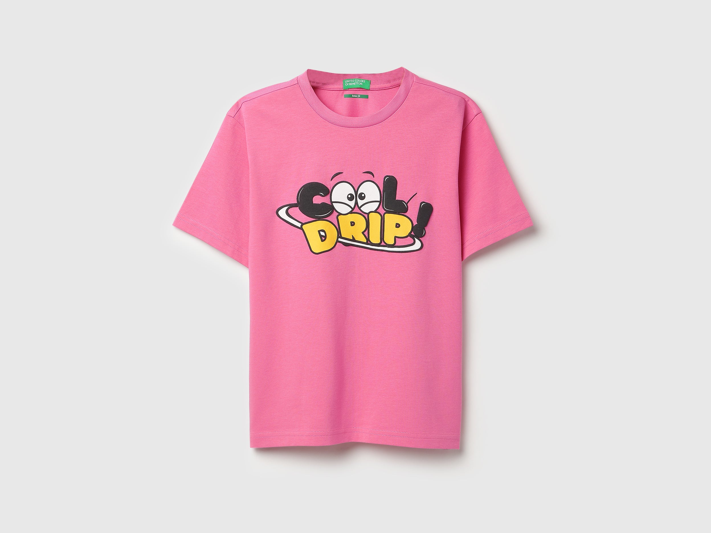 Boys Bright Pink Cotton Relaxed Fit Cool Drip Graphic T-Shirt