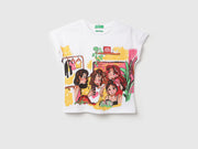 Girls Off White Slumber Party Cotton Boxy Tee
