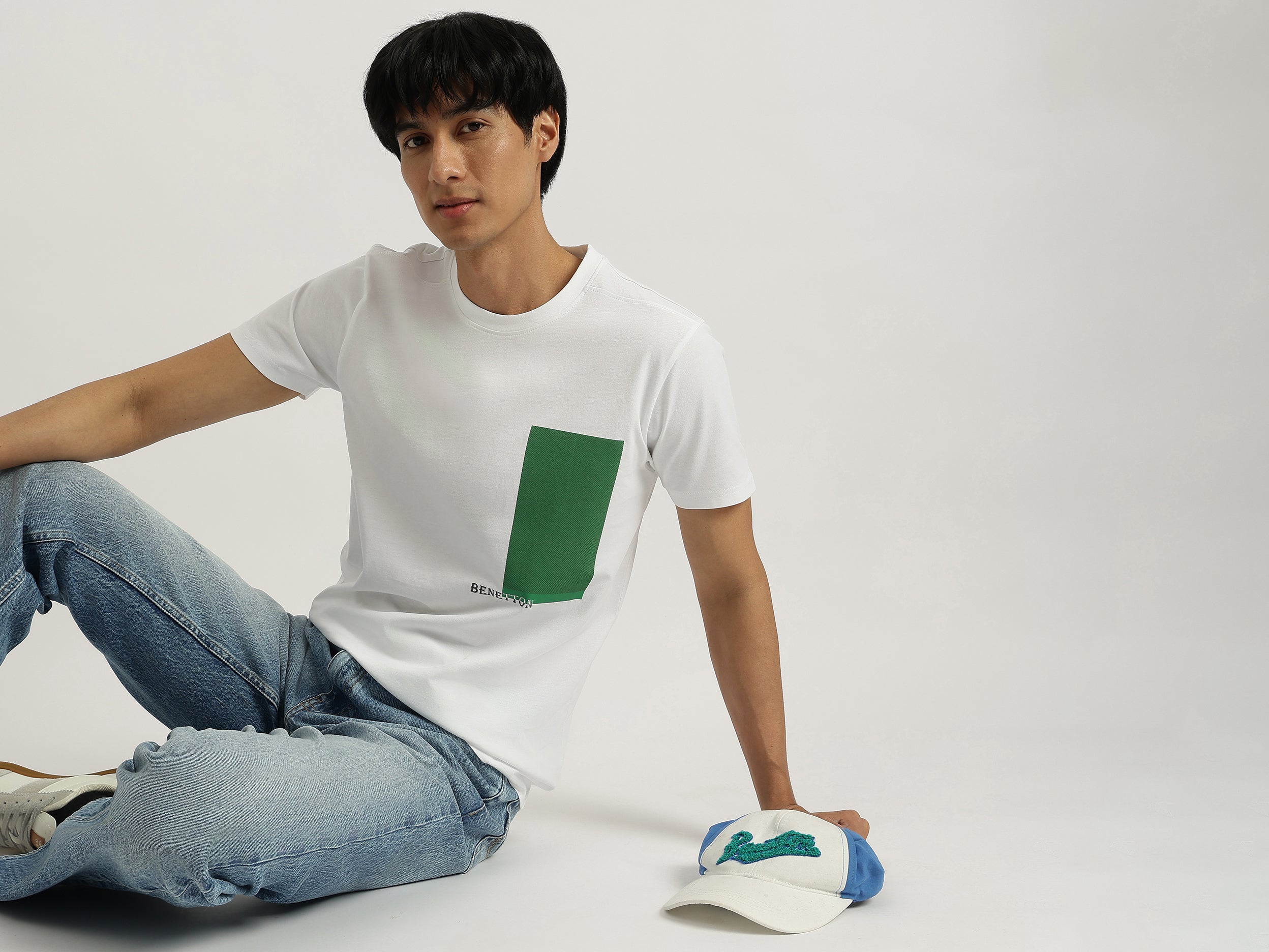 Boys White Cotton Terry Galaxy Print Regular Fit Shorts