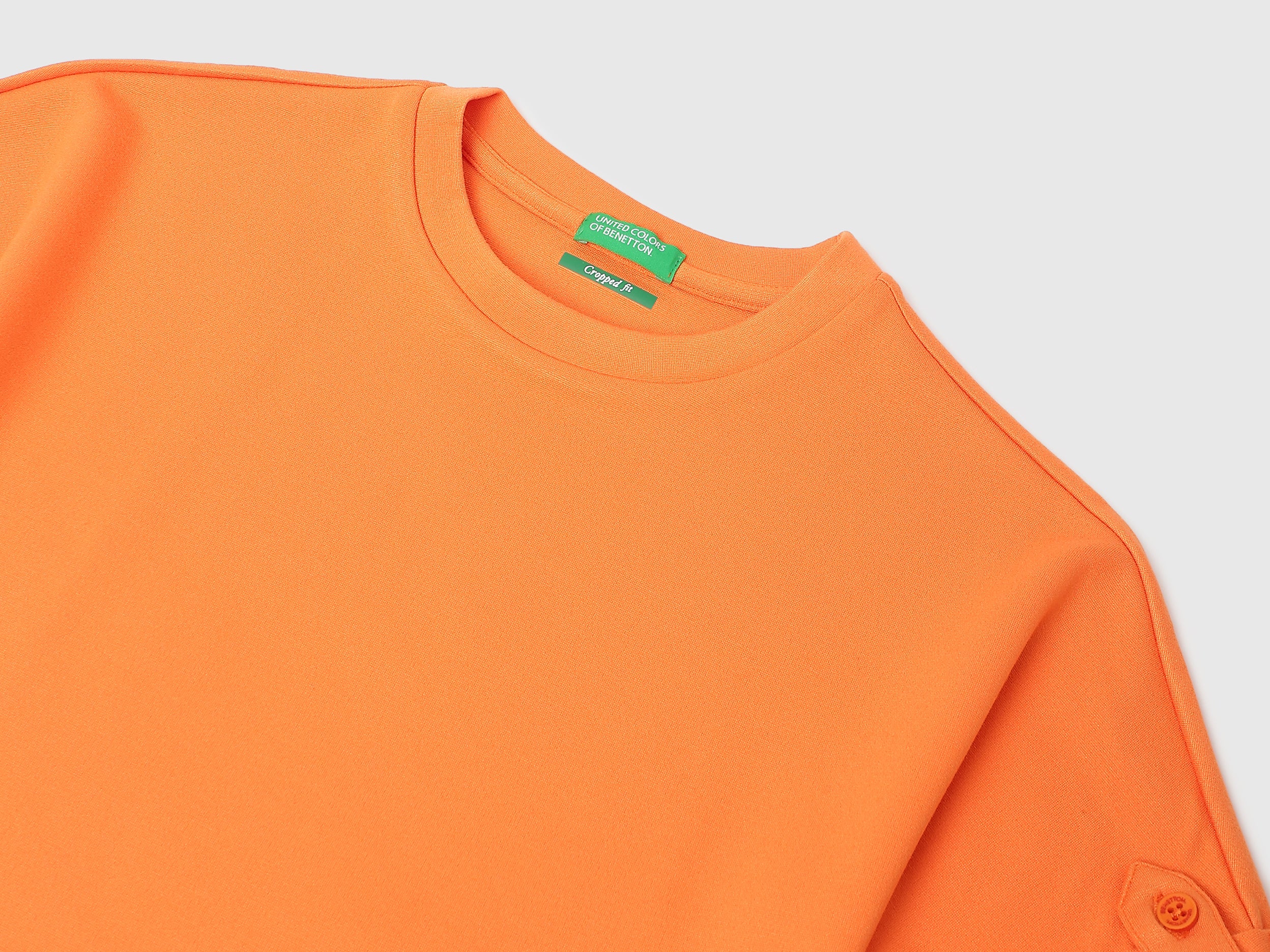 Girls Fresh Orange Interlock Crop Tee