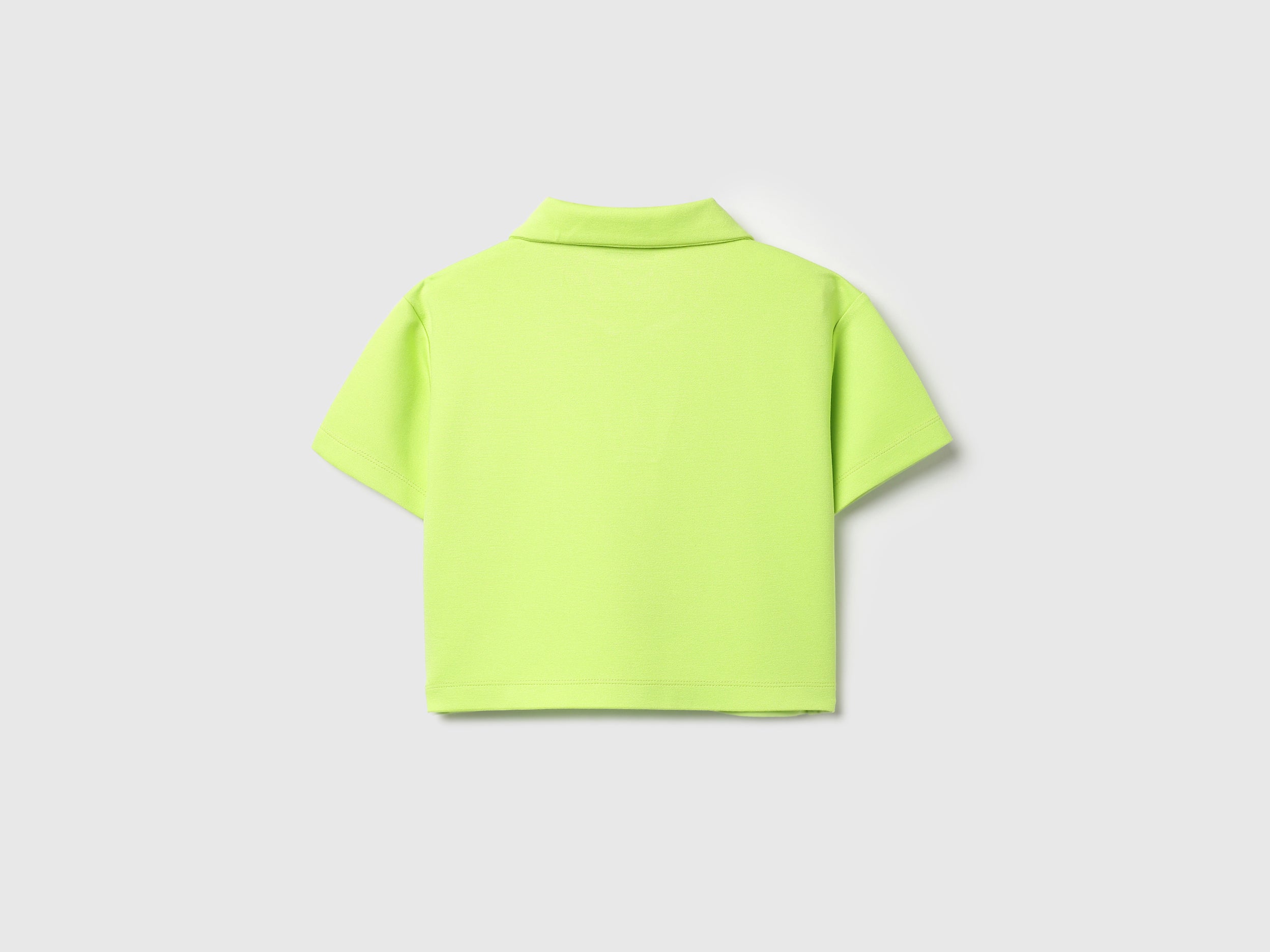 Girls Viscose Blend Cropped Polo Shirt