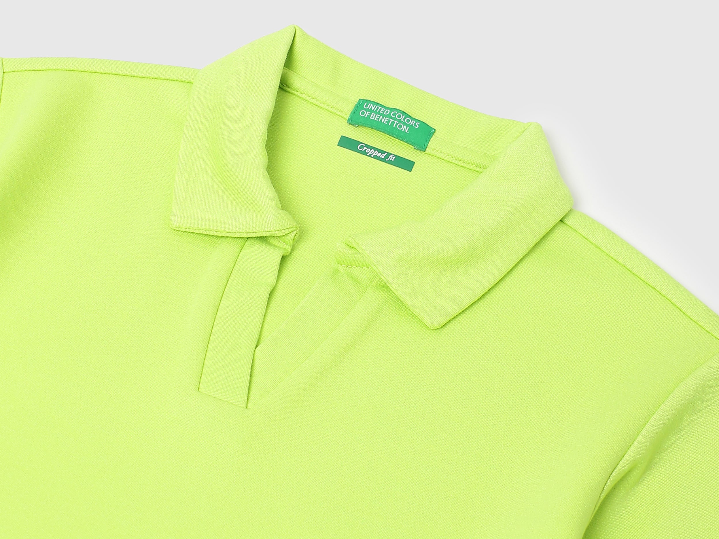 Girls Viscose Blend Cropped Polo Shirt