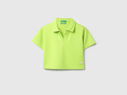 Girls Viscose Blend Cropped Polo Shirt