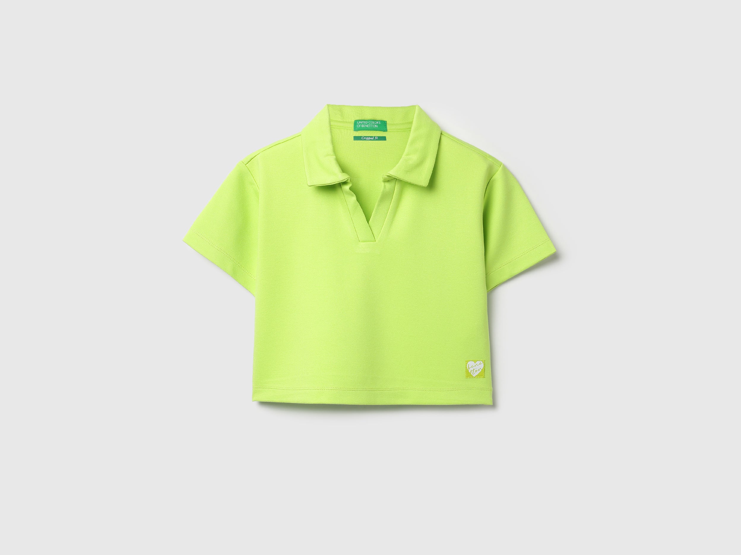 Girls Viscose Blend Cropped Polo Shirt