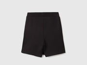 Girls Black Interlock Skirt with Wavy Hem Regular Fit