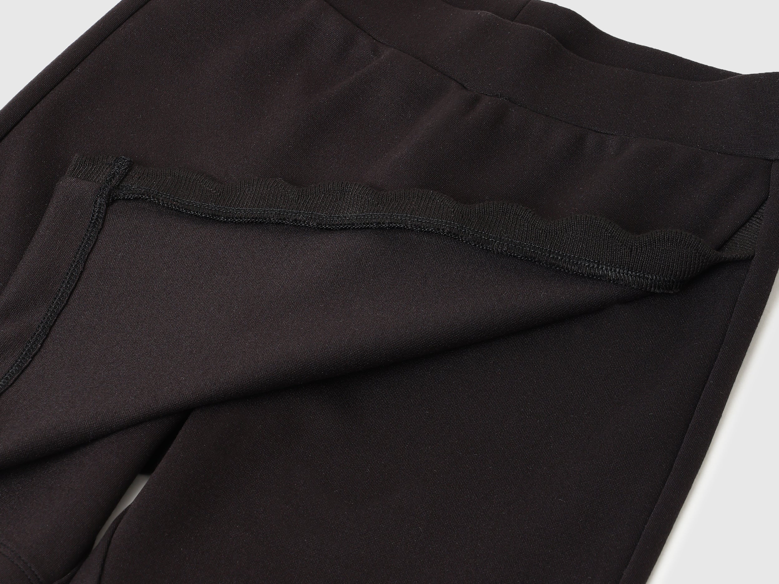 Girls Black Interlock Skirt with Wavy Hem Regular Fit