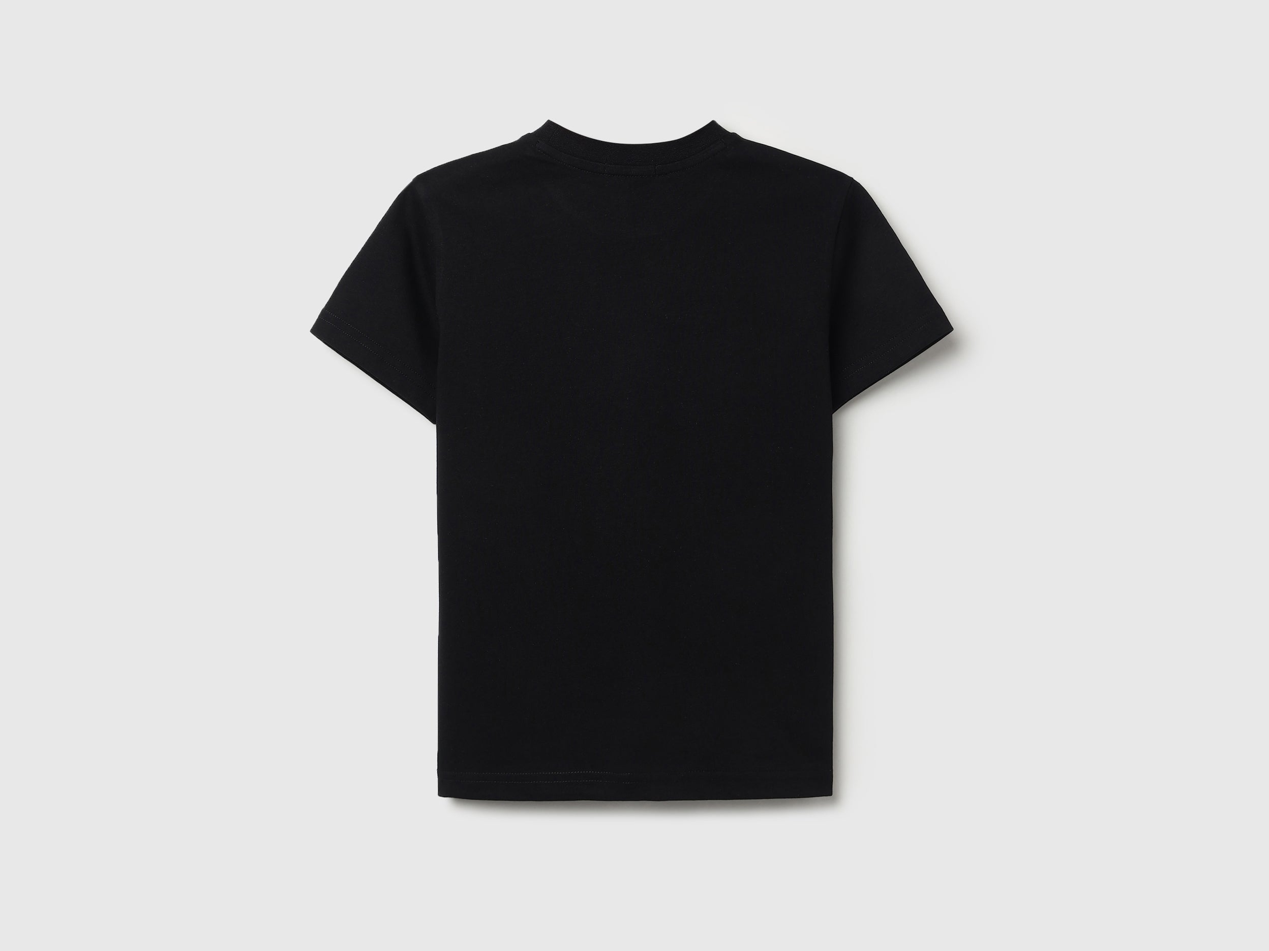 Boys Black Cotton Regular Fit Short Sleeve Branding T-Shirt