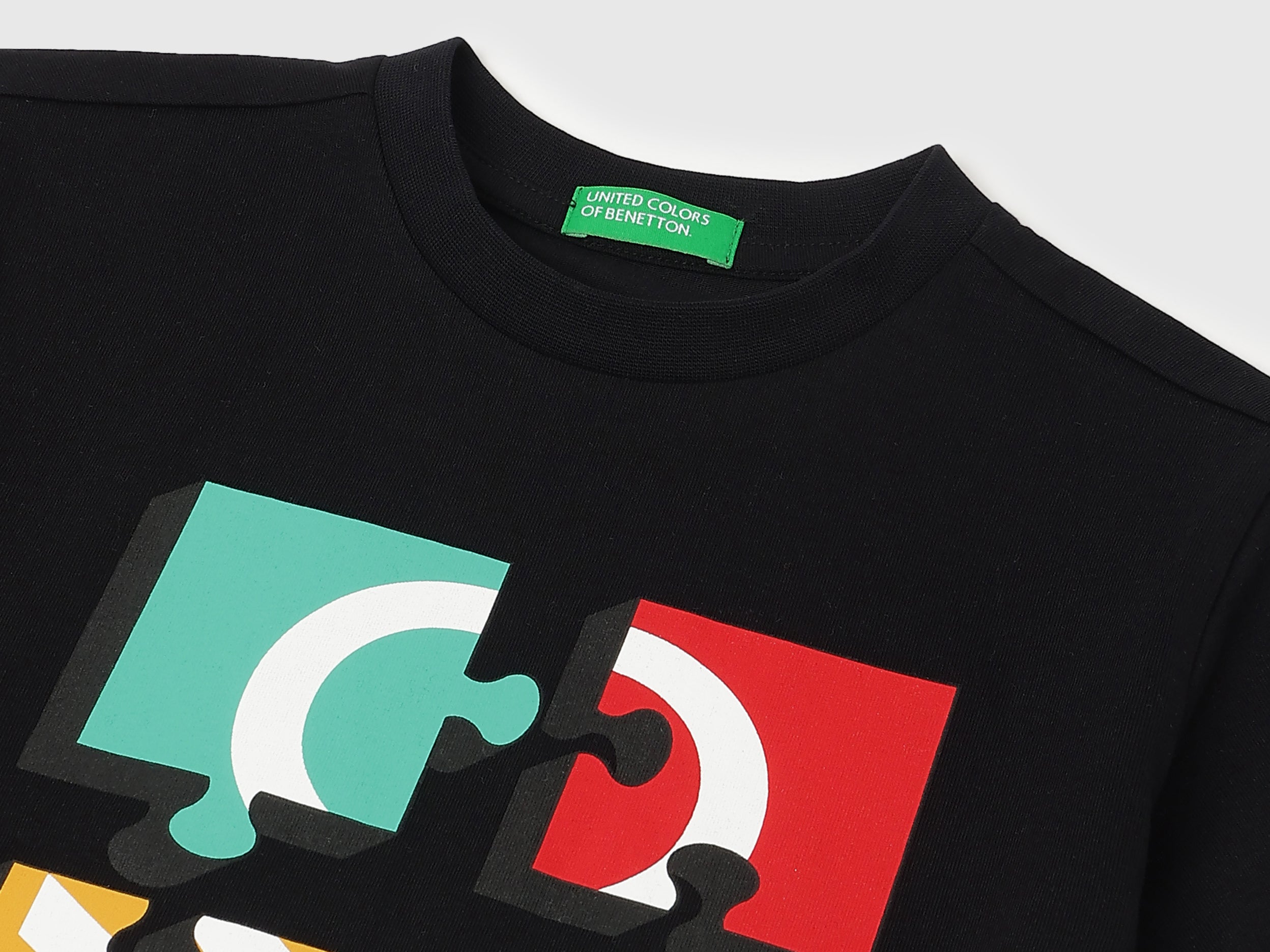 Boys Black Cotton Regular Fit Short Sleeve Branding T-Shirt