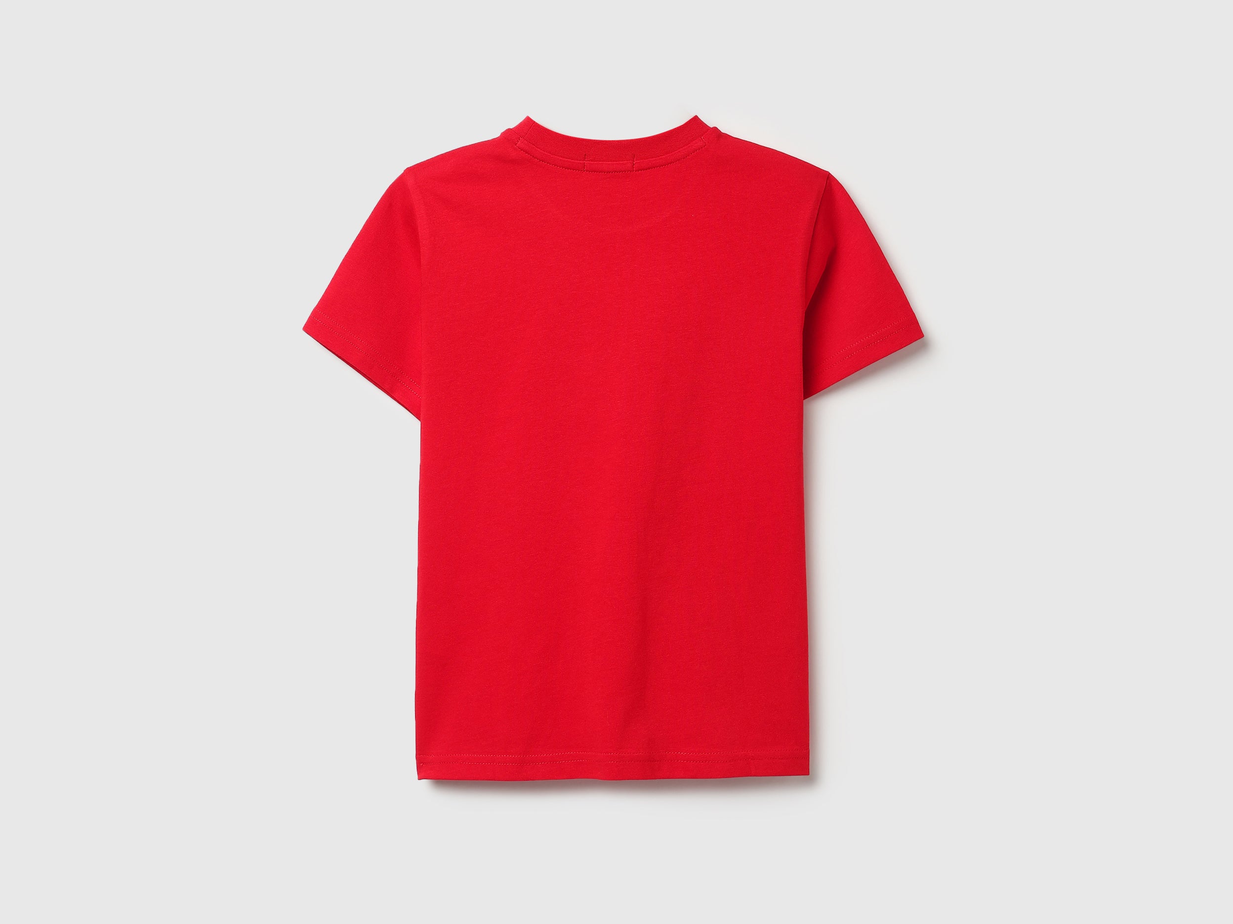 Boys Red Branding Print Cotton T-Shirt