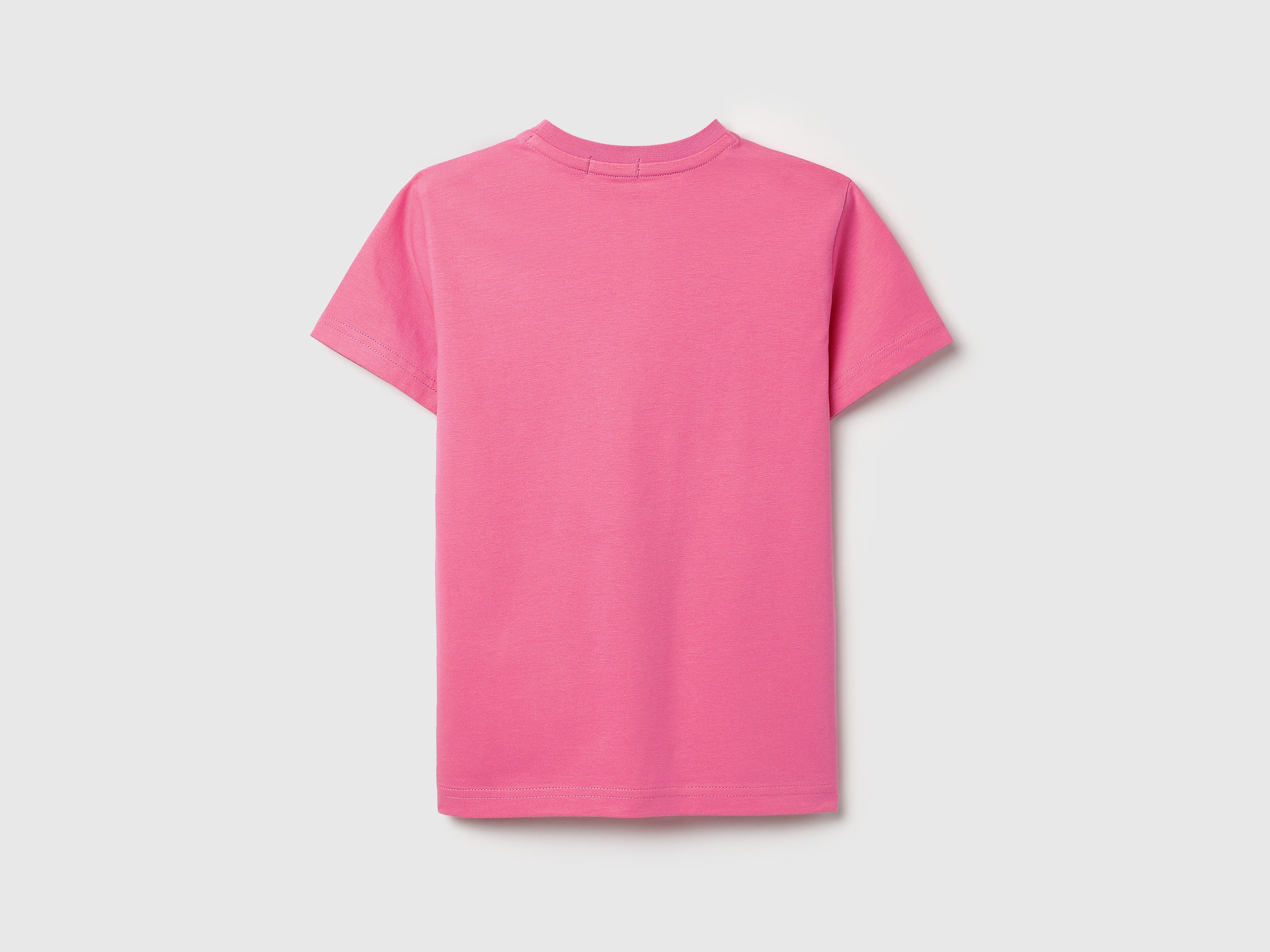Boys Bright Pink Cotton Regular Fit Branding T-Shirt