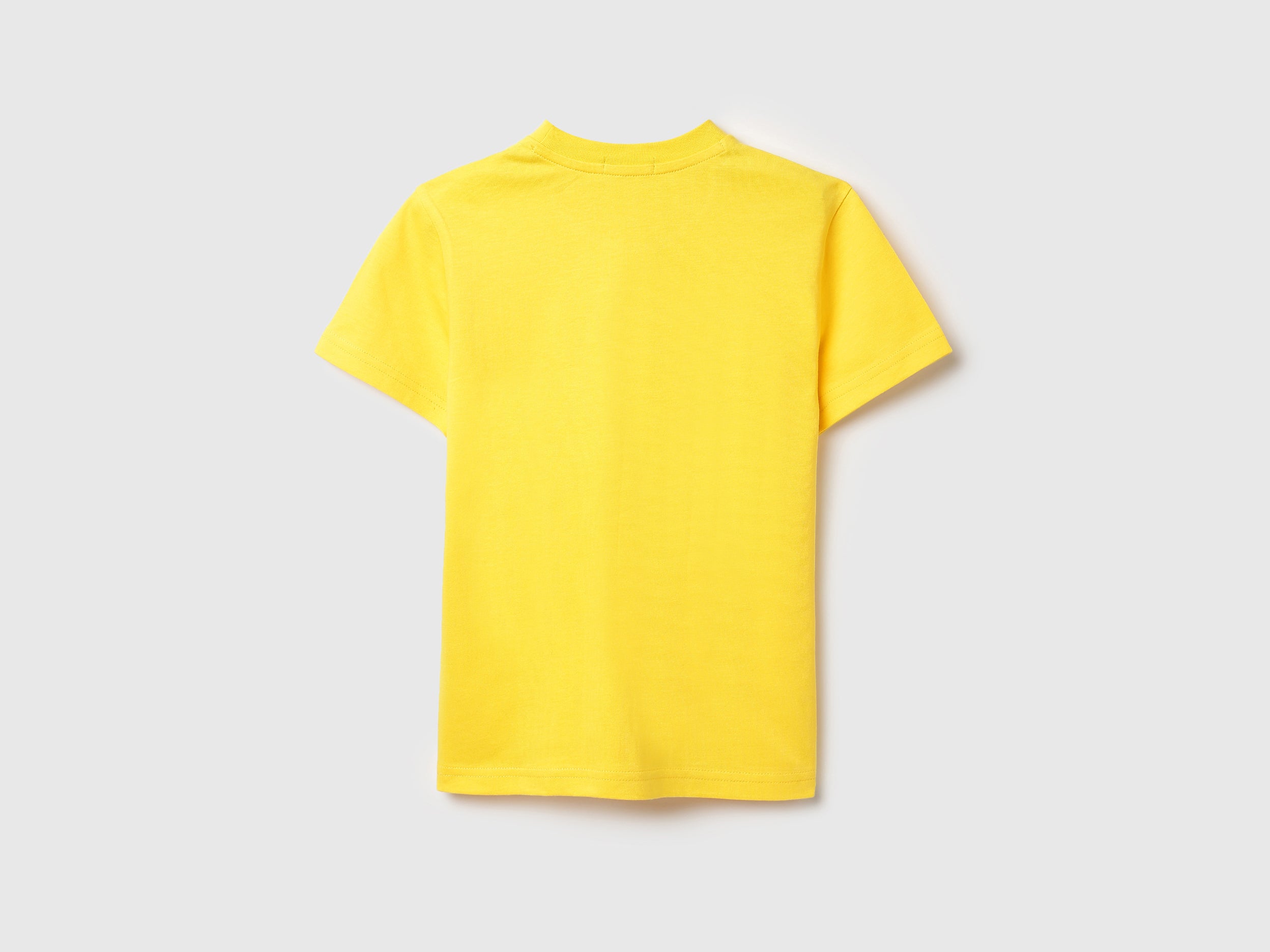 Boys Yellow Branding Print Cotton T-Shirt